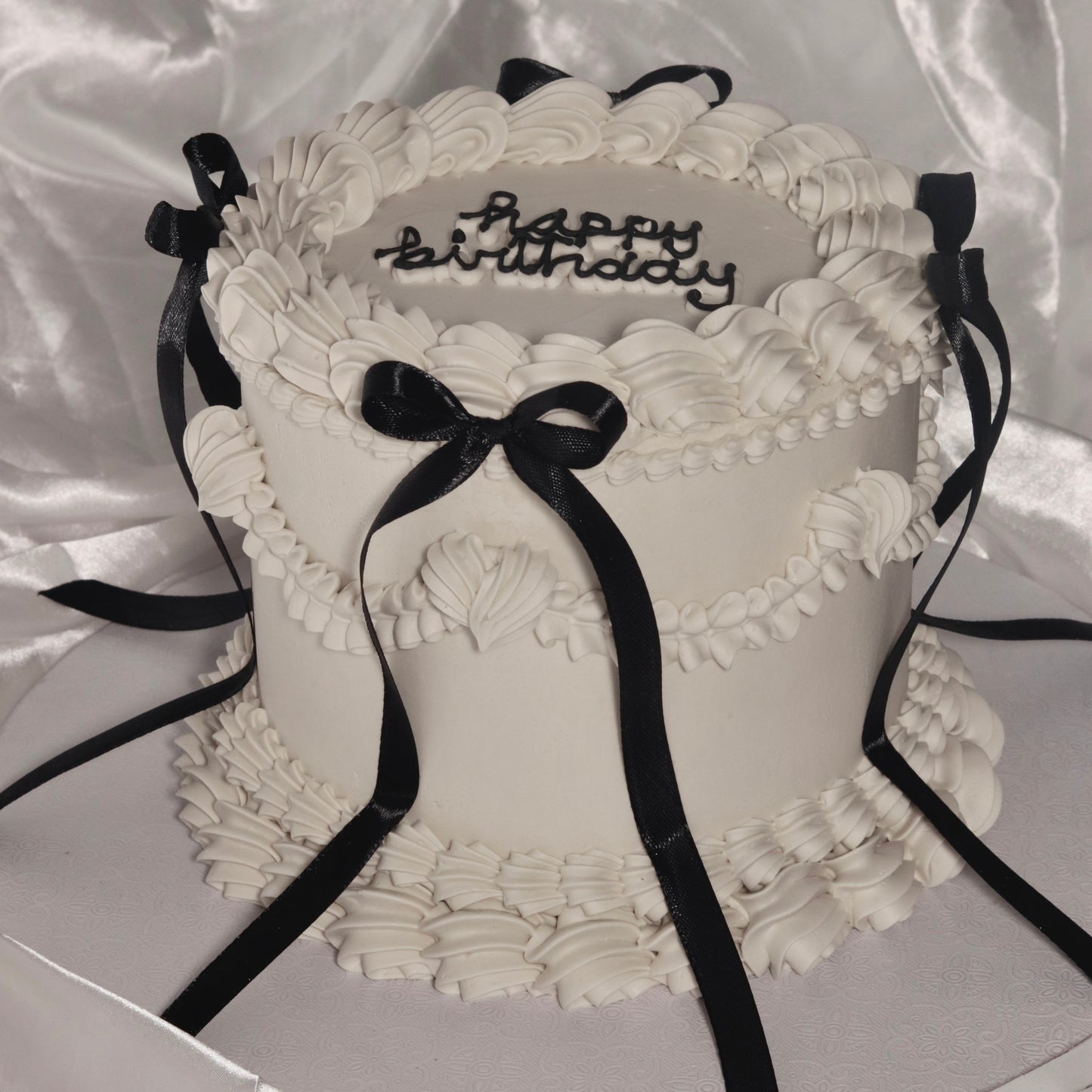 Black & White Bow Cake